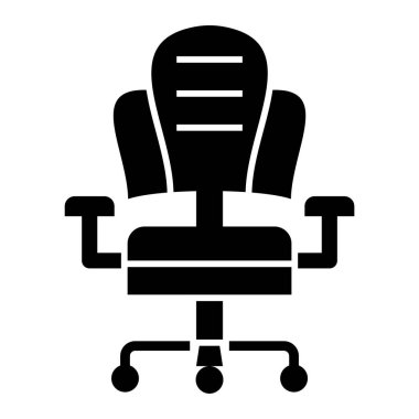 ofis sandalyesi ikon vektör illüstrasyonu