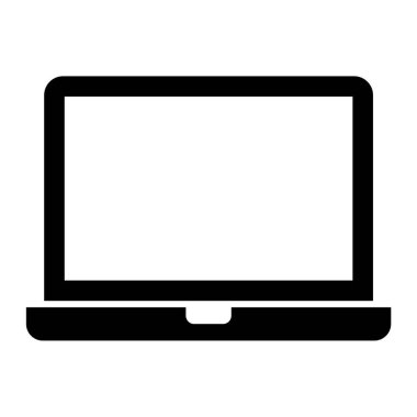 Dizüstü bilgisayar simgesi. Düz tasarım stili