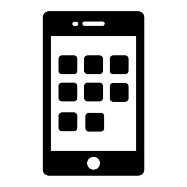 cep telefonu simgesi. Web için akıllı telefon vektör simgelerinin basit çizimi