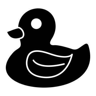 Ördek ikonu. Web için basit plastik oyuncak vektör simgeleri çizimi