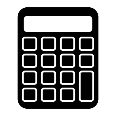 Hesap makinesi simgesi. Web için siyah ve beyaz vektör simgelerinin basit çizimi