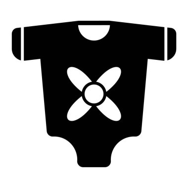 Bebek giysisi ikonu. Web tasarımı için basit çamaşır gömleği vektör simgeleri çizimi