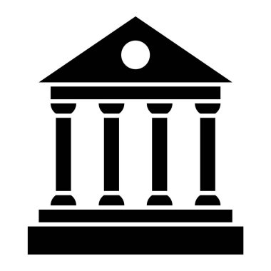 Banka binası ikonu. Vektör illüstrasyonu