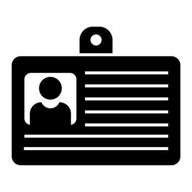 Kimlik kartı simgesi. Web için tanımlama rozet vektör simgelerinin basit illüstrasyonu