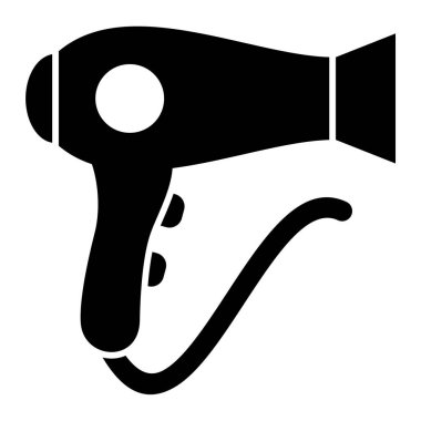 Saç kurutma makinesi ikonu. vektör basit illüstrasyon