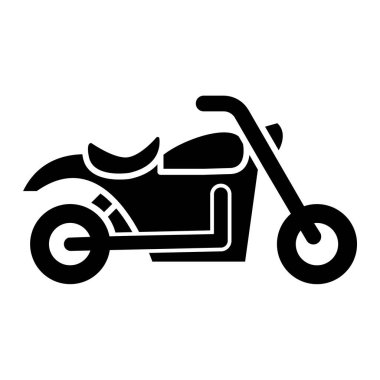 Scooter ikonu. beyaz arkaplanda siyah illüstrasyon