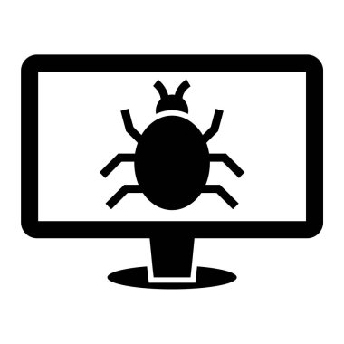 Virüs simgesi. Web için basit hata vektör simgeleri çizimi