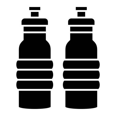 Şişe simgesi. Ağ için basit su karıştırıcı vektör simgeleri çizimi