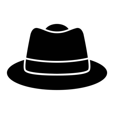 Şapka ikonu. siyah ve beyaz resimleme.