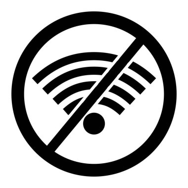 Kablosuz ağ simgesi yok. vektör illüstrasyonu