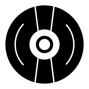CD disk simgesi. Web için vinil disk vektör simgelerinin basit illüstrasyonu