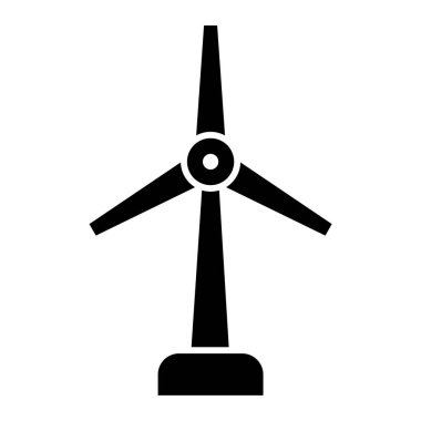 Rüzgâr türbini simgesi beyaz arkaplanda izole edilmiş. yenilenebilir enerji sembolü