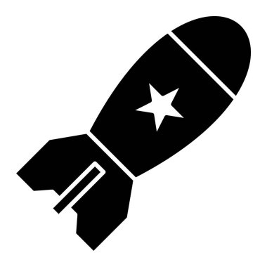 Roket. Web simgesi basit illüstrasyon