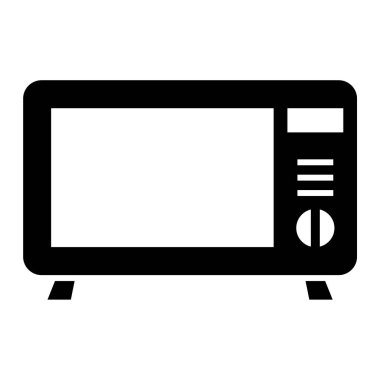 Mikrodalga fırın ikonu. Web için TV sobası vektör simgelerinin basit çizimi