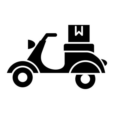 Teslimat kamyonu ikonu. Web için scooter vektör simgelerinin basit çizimi