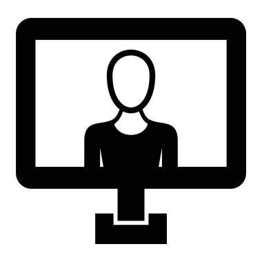 Çevrimiçi konferans. Basit illüstrasyon