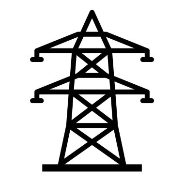 Elektrik güç kulesi simgesi. Web için elektrik enerji vektör simgelerinin özet çizimi