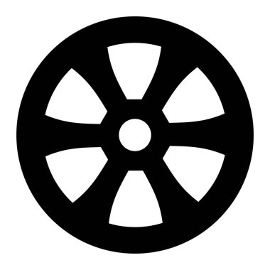 Araba tekeri ikonu. Web için tekerlek yönlendirme vektör simgelerinin özet çizimi