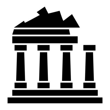Banka ve tapınak simgesinin vektör illüstrasyonu