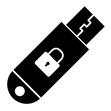 USB flash disk simgesi. vektör illüstrasyonu