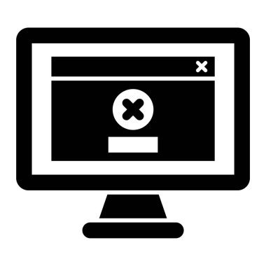 Bilgisayar. Web simgesi basit illüstrasyon