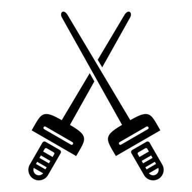 Çapraz kılıç ikonu. Web için vektör simgelerinin basit illüstrasyonu