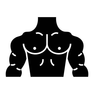 Vücut simgesi. Web için kas vektör simgelerinin özet çizimi