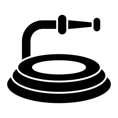 Bulanık arkaplanı olan tek bir siyah beyaz simgenin vektör çizimi