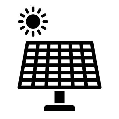 Güneş paneli ikon vektör illüstrasyonu