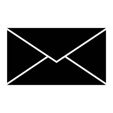 Zarf simgesi vektörü beyaz arkaplanda izole edildi, harf şeffaf işareti