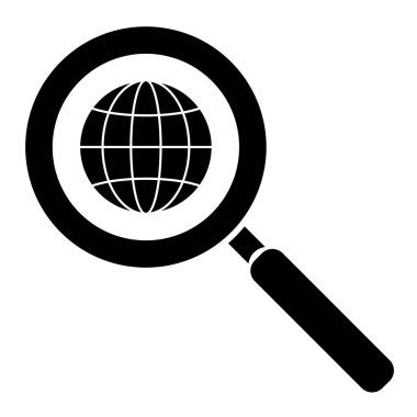 Büyüteç simgesi. Web için basit arama vektör simgeleri çizimi