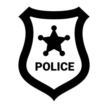 polis kalkanı ikon vektör illüstrasyonu