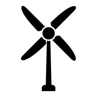 Rüzgar türbini ikonu. Web için yel değirmeni vektör simgelerinin basit çizimi