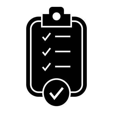 Kontrol listesi simgesi. Web için pano vektör simgelerinin özet çizimi