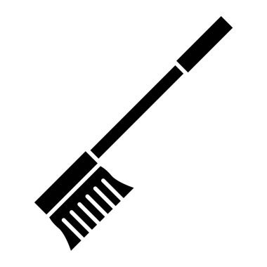 Bir süpürge simgesinin vektör illüstrasyonu