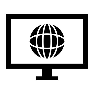 Monitör. Web simgesi basit illüstrasyon