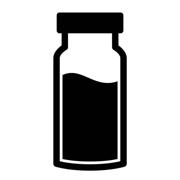 Jar Medicine Bottle Icon Outline Medical Pill Vector Illustration Symbol — Stok Vektör