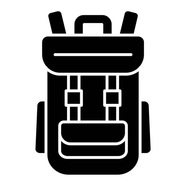 Ícone Mochila Ilustração Preto Branco — Vetor de Stock