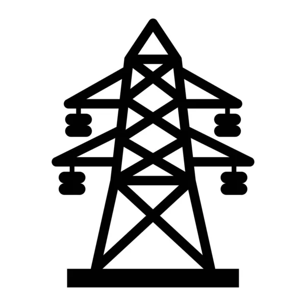 Pictogram Van Elektriciteitstoren Schets Illustratie Van Elektriciteit Vector Pictogrammen Voor — Stockvector