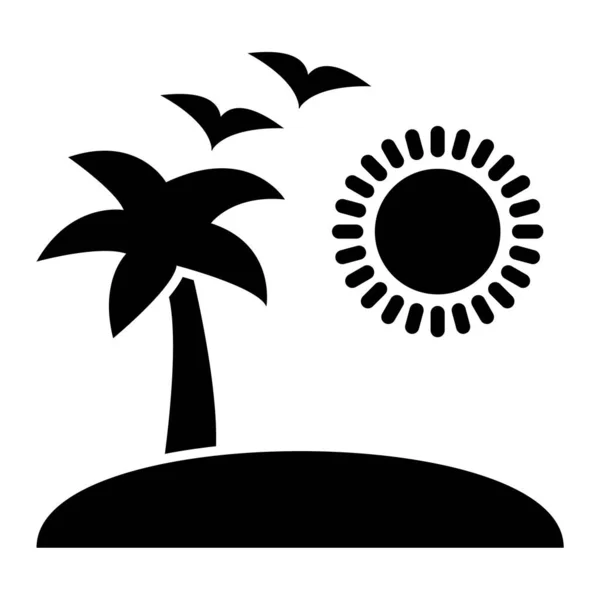 棕榈树图标 网上暑假矢量图标的简单示例 — 图库矢量图片