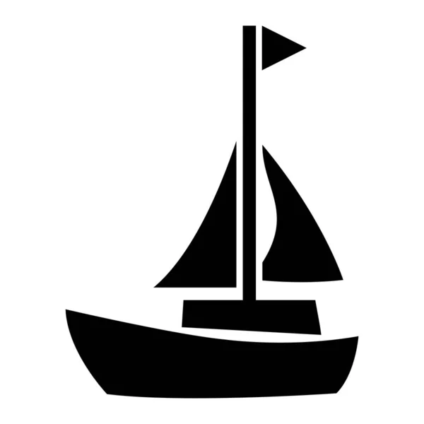 Zeilboot Pictogram Vector Illustratie Ontwerp — Stockvector