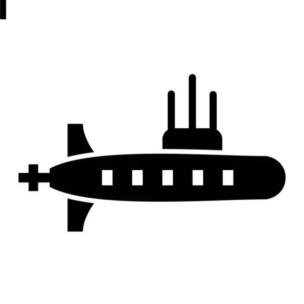 Icono Nave Militar Icono Del Vector Submarino — Archivo Imágenes Vectoriales