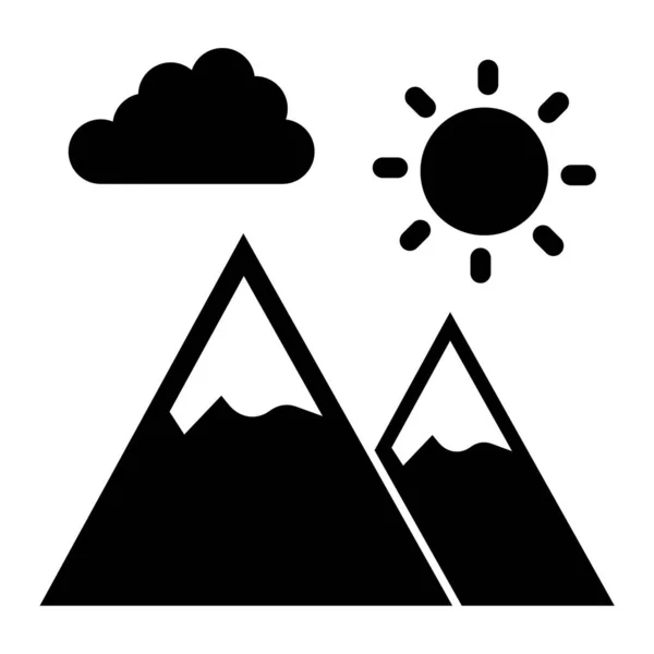 Montagne Web Icon Design Semplice — Vettoriale Stock