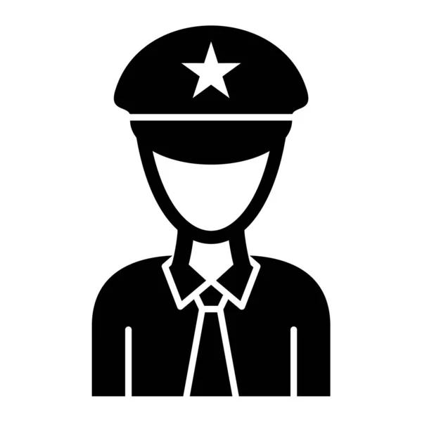 Politieman Icoon Platte Stijl Geïsoleerd Witte Achtergrond Leger Symbool Vector — Stockvector
