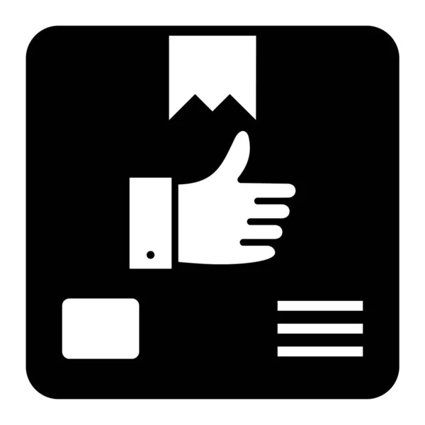 Hand Holding Paper Solid Icon — Stock Vector