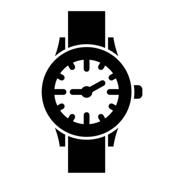 Wristwatch Icon Black Style Isolated White Background — Vettoriale Stock