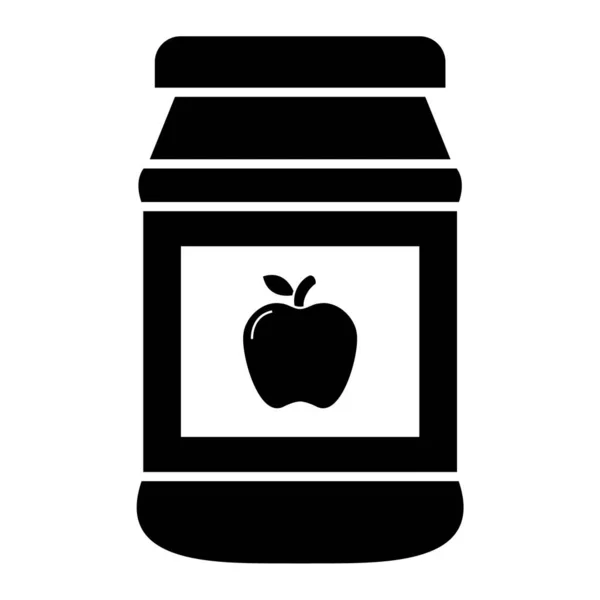 Apple Jam Jar Icon Vector Icon Web — Stockvektor