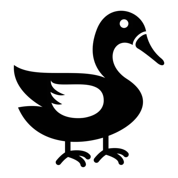 Ikona Kaczki Prosta Ilustracja Ptaka — Wektor stockowy