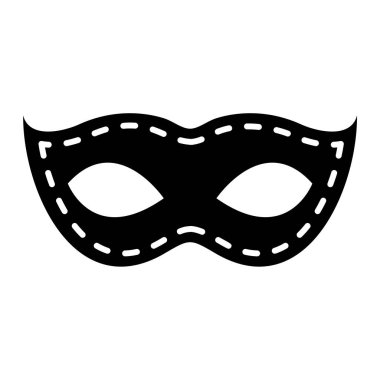 Karnaval maskesi ikonu. Web için maskeli vektör simgelerinin karikatür çizimi