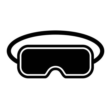 Yüzme gözlüğü ikonu. Web için şnorkel vektör simgelerinin özet çizimi
